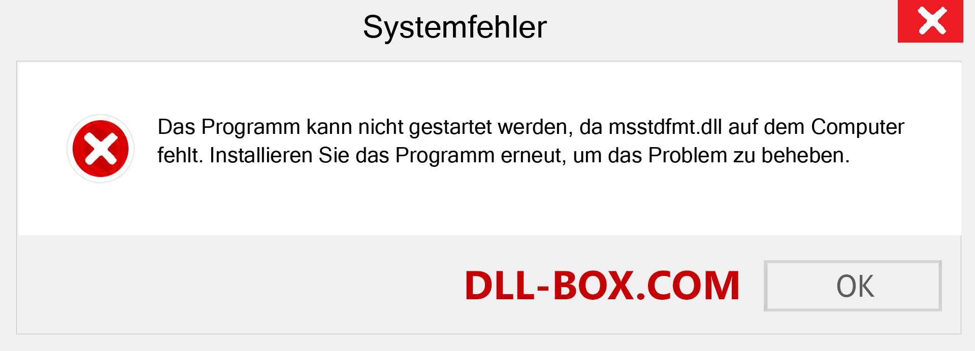 msstdfmt.dll-Datei fehlt?. Download für Windows 7, 8, 10 - Fix msstdfmt dll Missing Error unter Windows, Fotos, Bildern